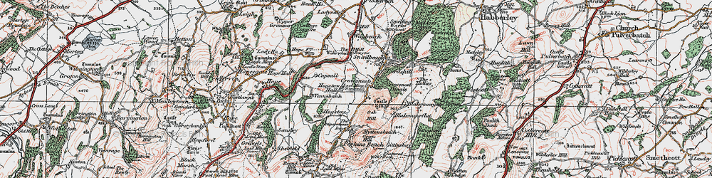 Old map of Crowsnest in 1921