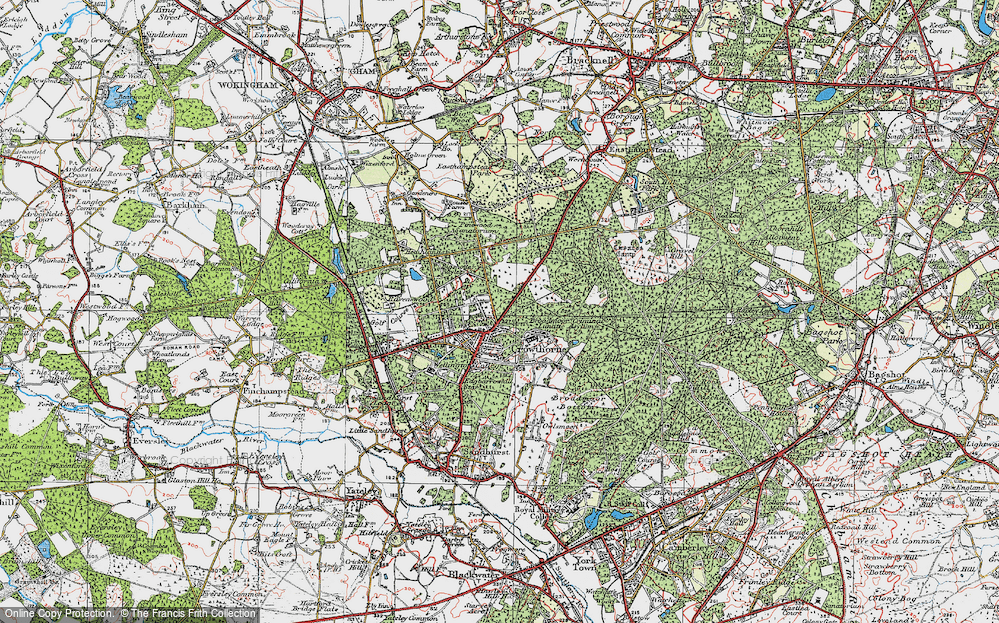 Old Map of Crowthorne, 1919 in 1919