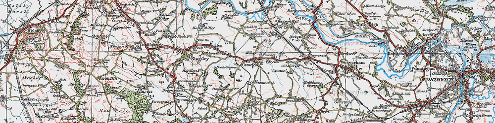 Old map of Crowton in 1923