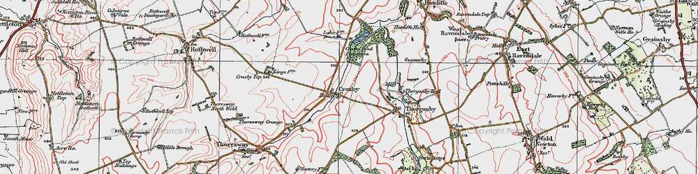 Old map of Croxby in 1923