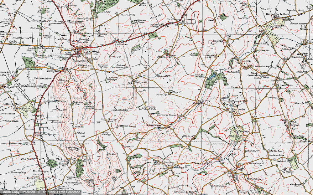 Old Map of Croxby Top, 1923 in 1923