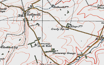 Old map of Croxby Top in 1923