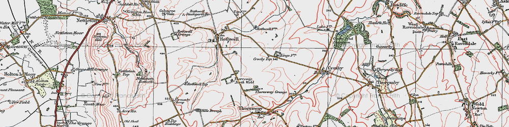 Old map of Croxby Top in 1923