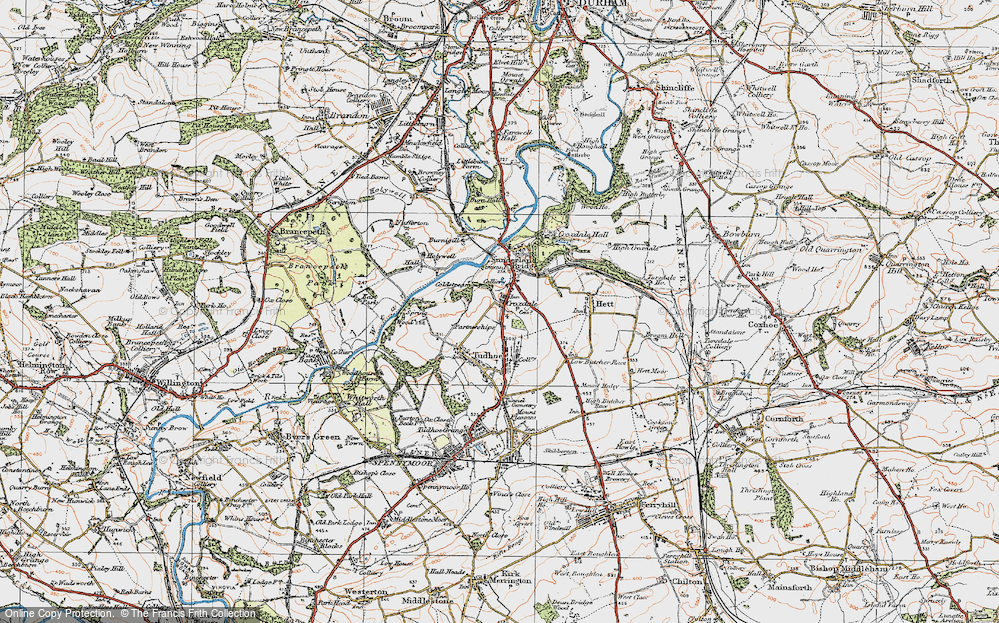 Old Map of Croxdale, 1925 in 1925