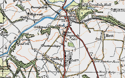 Old map of Croxdale in 1925