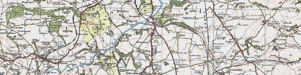 Old map of Croxdale in 1925