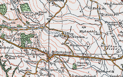 Old map of Croxden in 1921