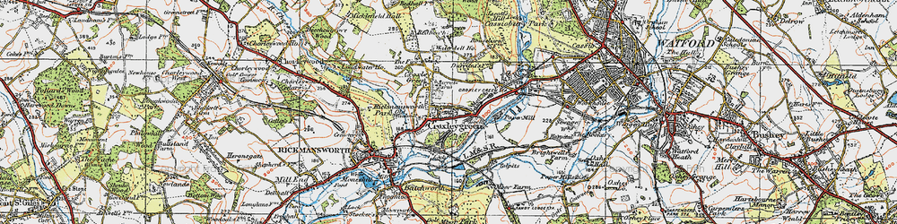 Old map of Croxley Green in 1920