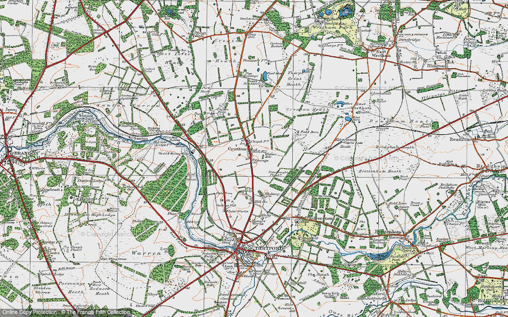 Old Map of Croxton, 1920 in 1920