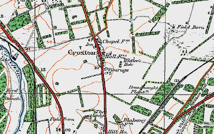 Old map of Croxton in 1920