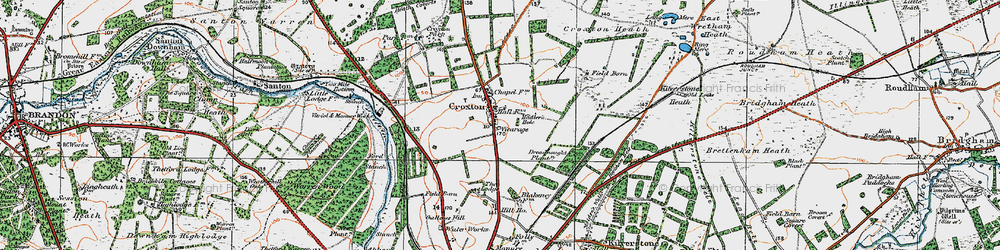 Old map of Croxton in 1920