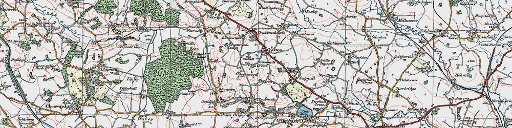 Old map of Croxton in 1921