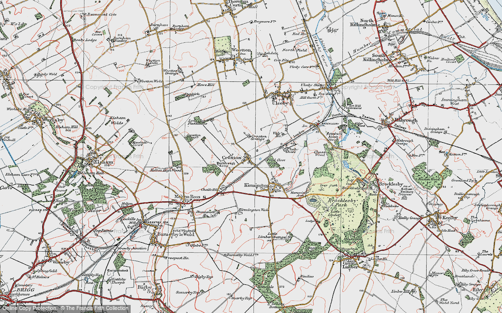 Old Map of Croxton, 1923 in 1923