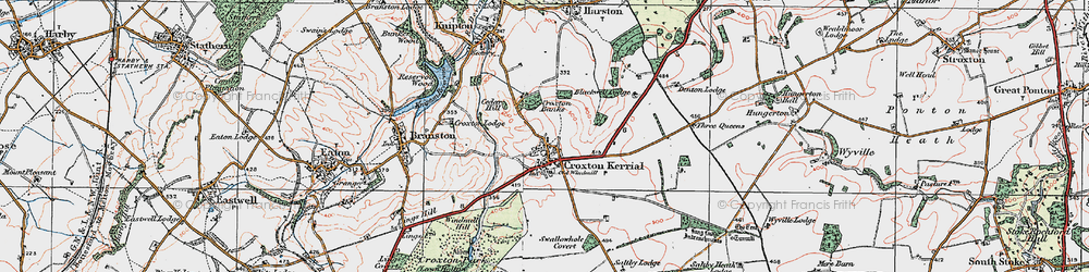 Old map of Croxton Kerrial in 1921
