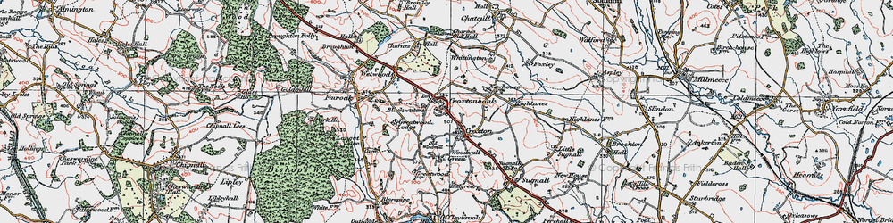 Old map of Croxtonbank in 1921