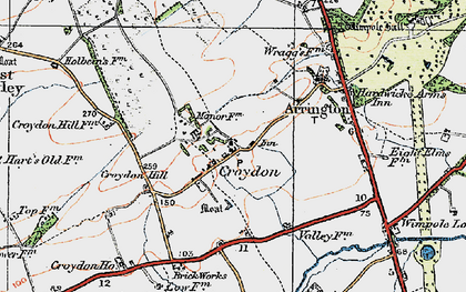 Old map of Croydon in 1920