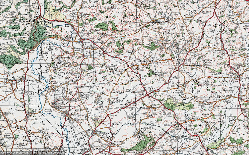 Old Map of Crozen, 1920 in 1920