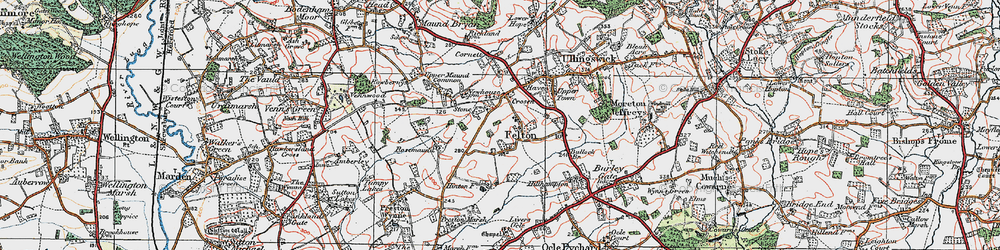 Old map of Crozen in 1920