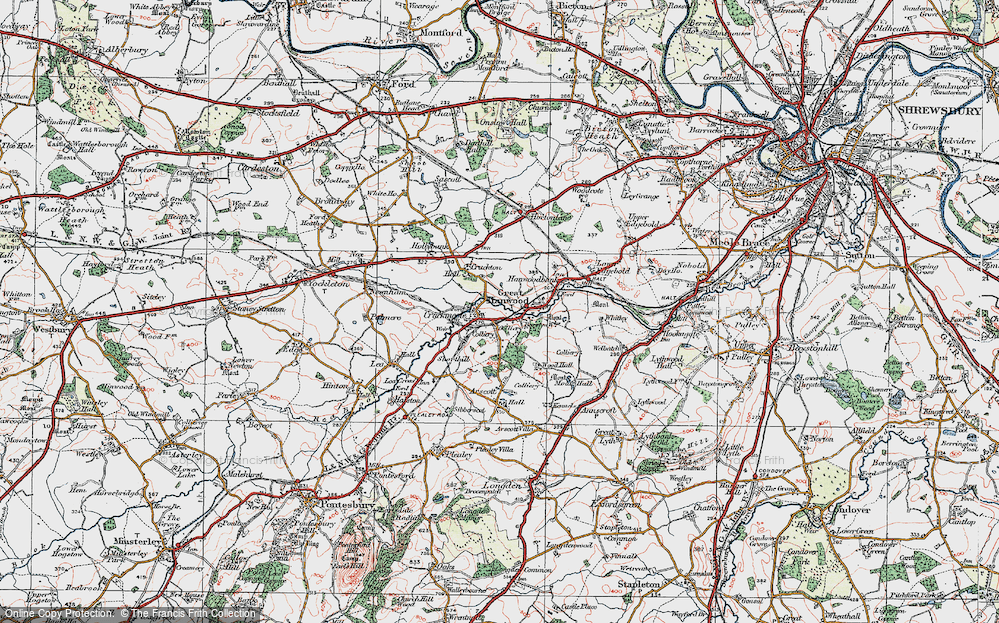 Old Map of Cruckmeole, 1921 in 1921