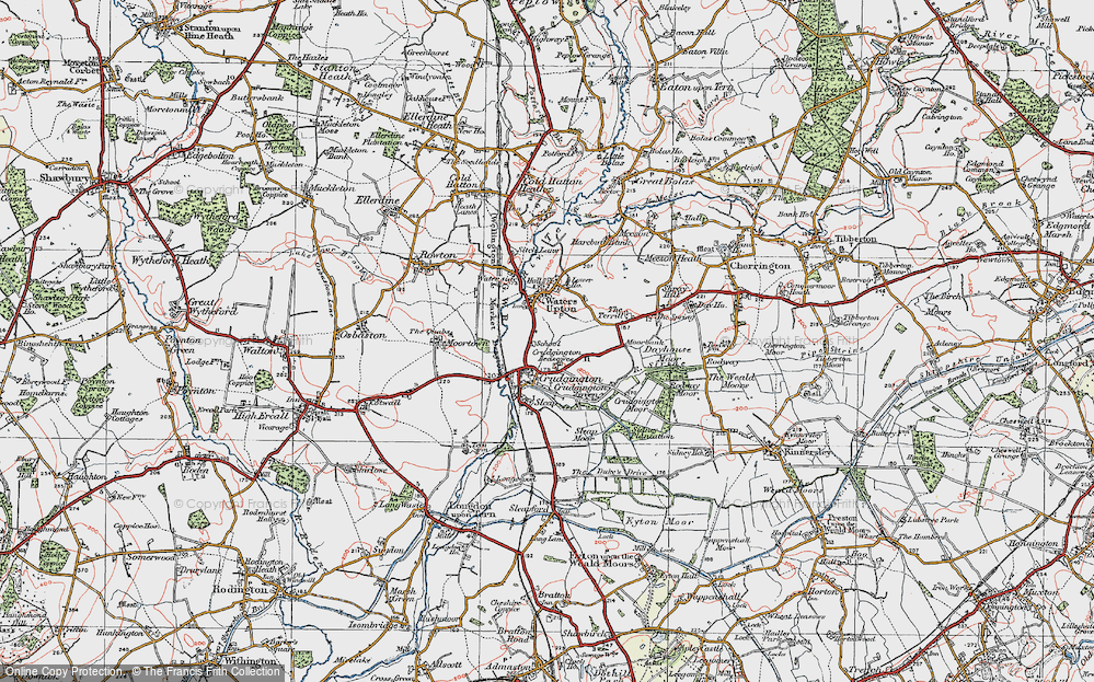 Old Map of Historic Map covering Sleap in 1921