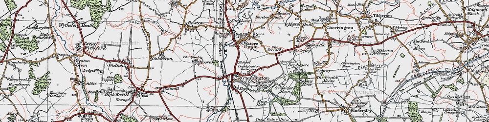 Old map of Crudgington in 1921
