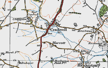 Old map of Crudwell in 1919