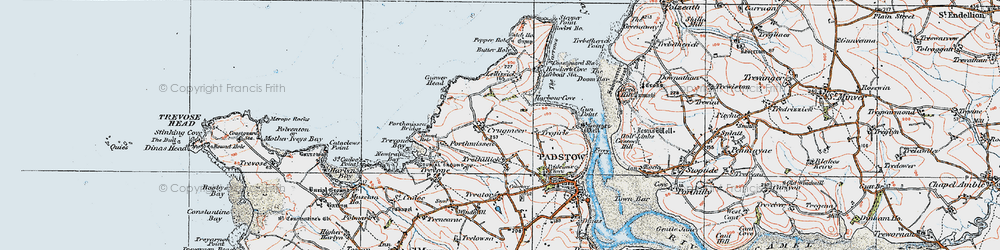 Old map of Lellizzick in 1919