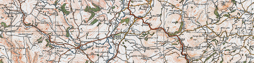 Old map of Crugybar in 1923