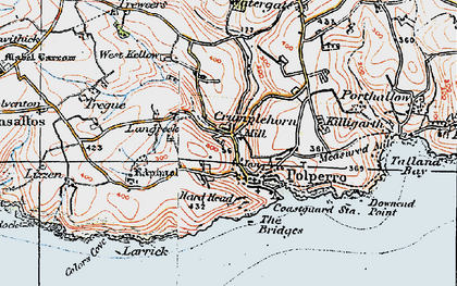 Old map of Crumplehorn in 1919