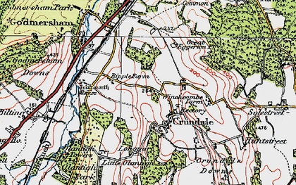 Old map of Crundale in 1921