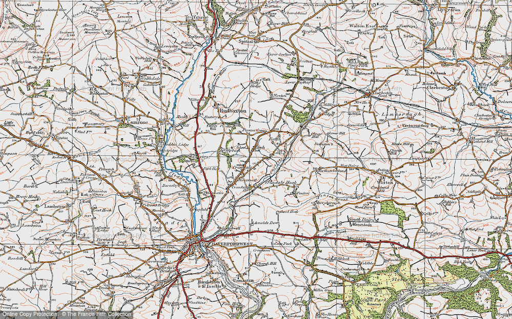 Old Map of Crundale, 1922 in 1922