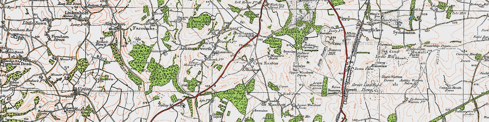 Old map of Crux Easton in 1919