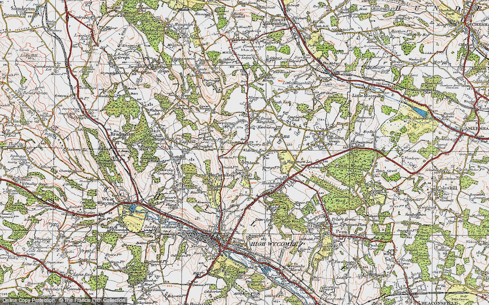 Old Map of Cryers Hill, 1919 in 1919