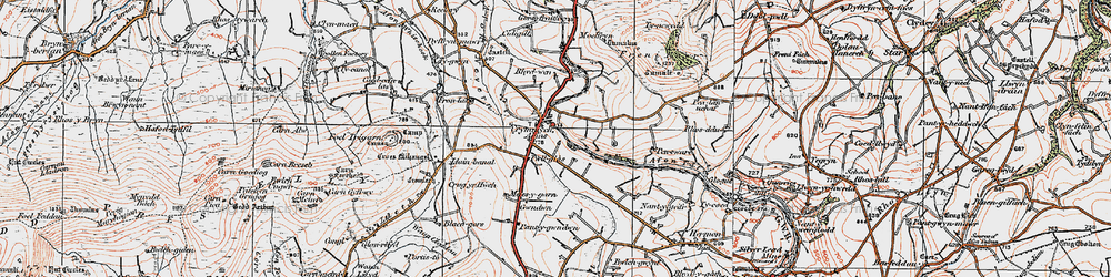 Old map of Troedyrhiw in 1922