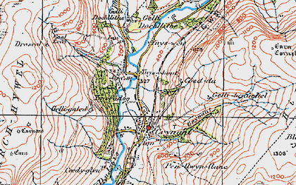 Old map of Crynant in 1923