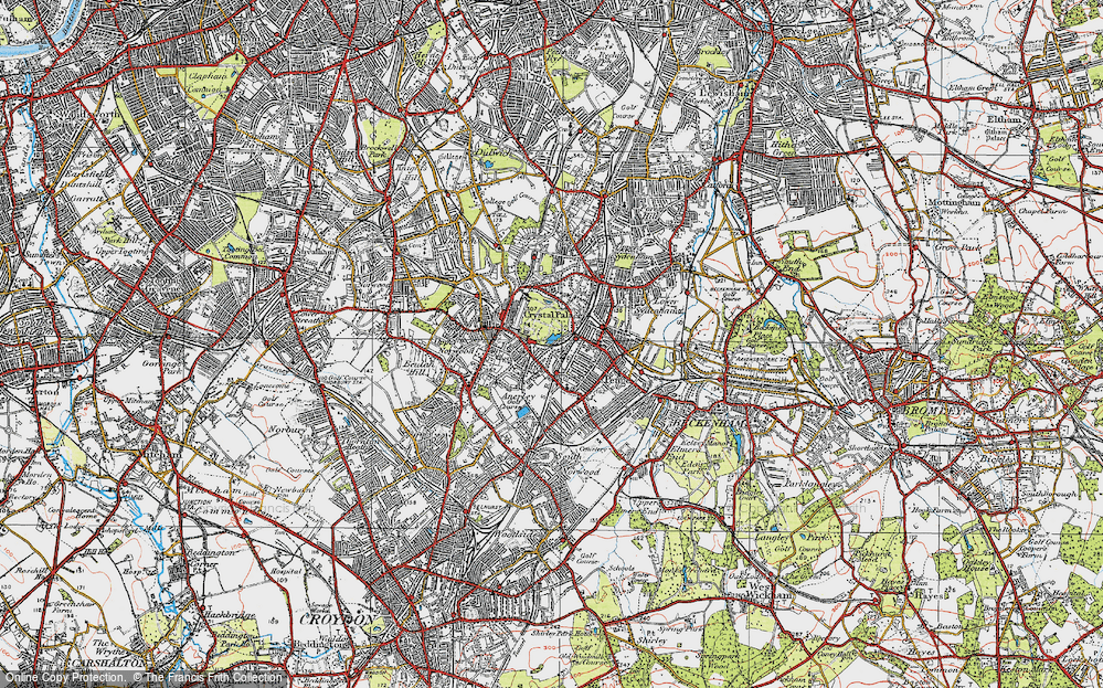 Old Map of Crystal Palace, 1920 in 1920