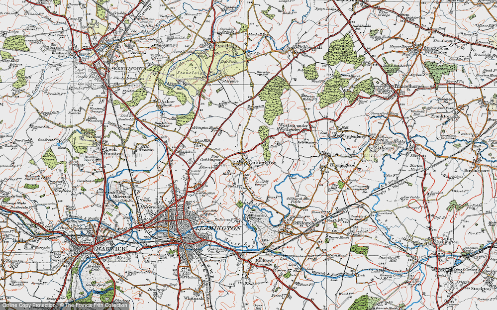 Old Map of Cubbington, 1919 in 1919