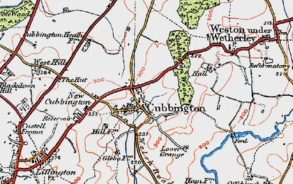 Old map of Cubbington in 1919