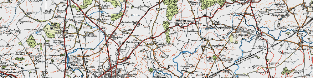 Old map of Cubbington in 1919