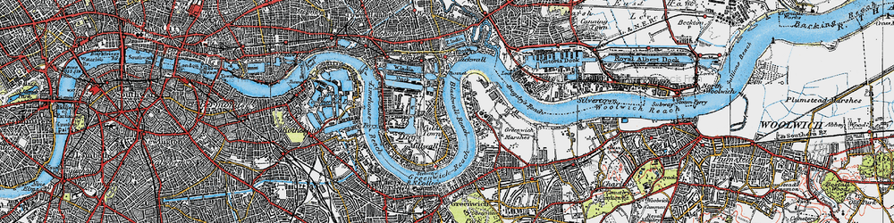 Old map of Cubitt Town in 1920