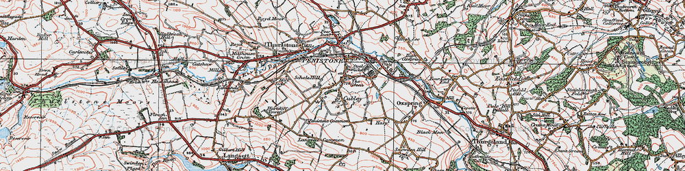Old map of Cubley in 1924