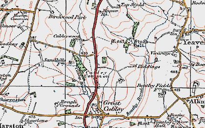 Old map of Cubley Common in 1921
