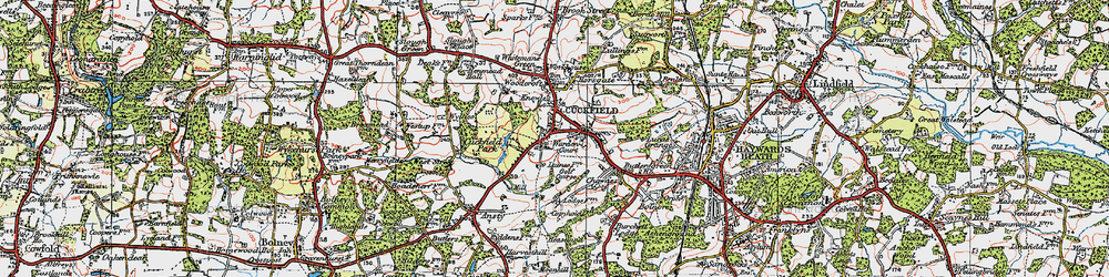 Old map of Cuckfield in 1920