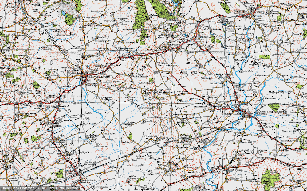Old Map of Historic Map covering Quarr in 1919