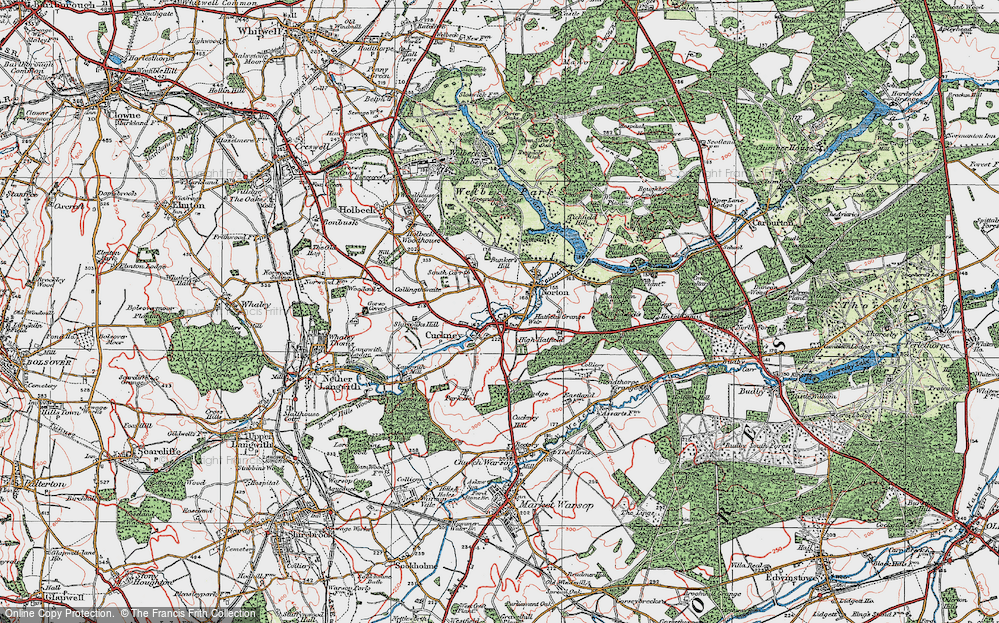 Old Map of Cuckney, 1923 in 1923