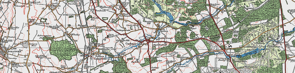 Old map of Cuckney in 1923