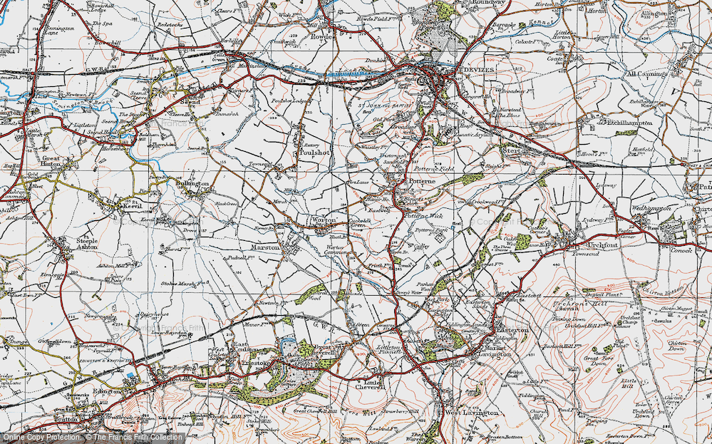 Old Map of Cuckold's Green, 1919 in 1919