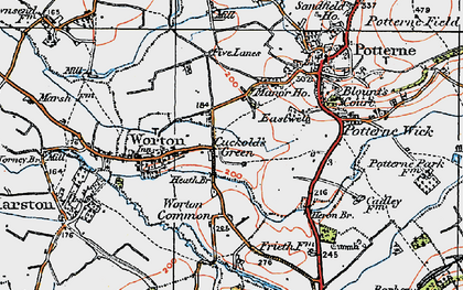 Old map of Cuckold's Green in 1919