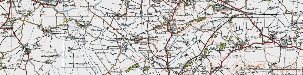 Old map of Cuckold's Green in 1919