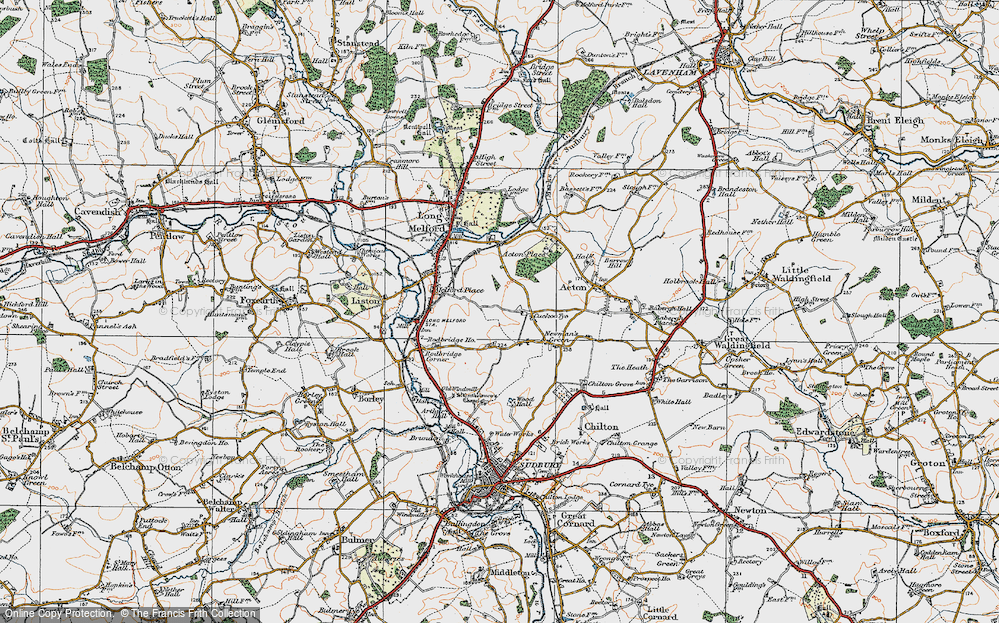 Old Map of Cuckoo Tye, 1921 in 1921